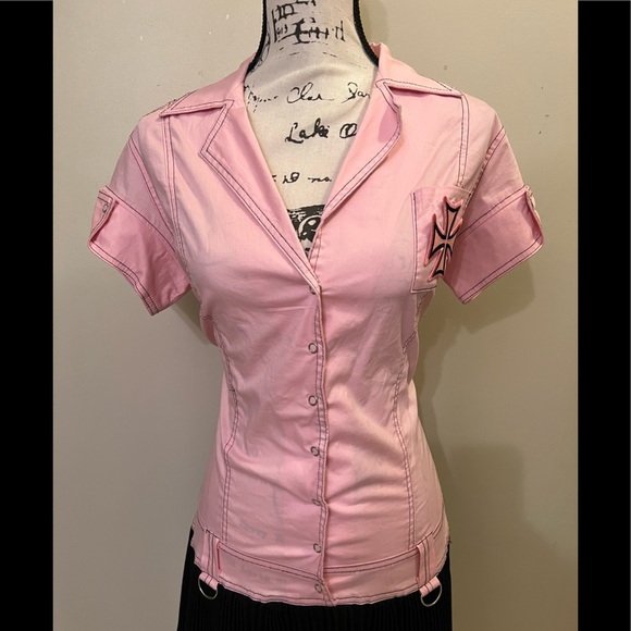 Vintage SERIOUS Brand Pink Reform School Dress sz L - Picture 2 of 12